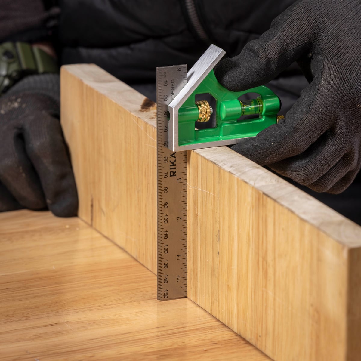 Rikä 6in Combination Square | Stainless Steel | Built-In Spirit Level